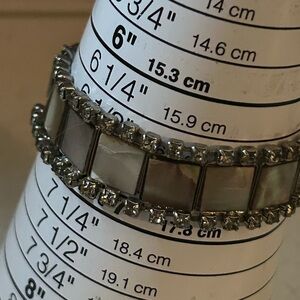 1940s Mother of Pearl and Diamanté Cuff Bracelet
Regular price $75.00 USD